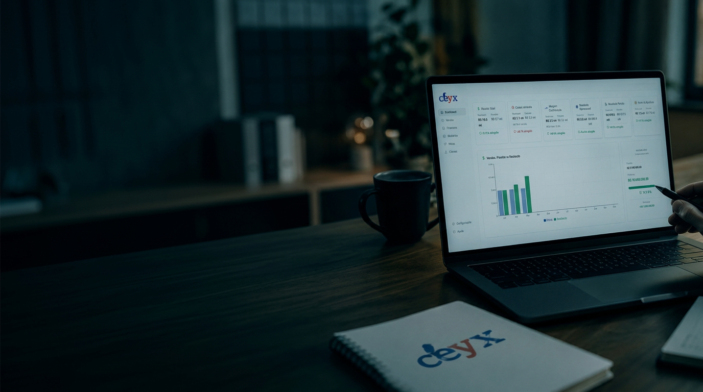 Gestão financeira acompanhada pela CEYX em um painel de indicadores
